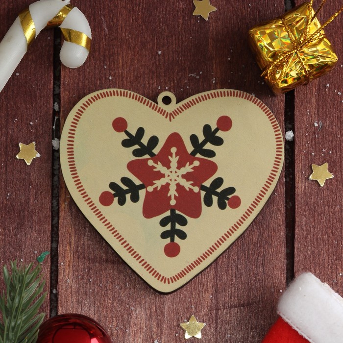 Подвеска для декора "Ёлочные украшения" (набор 6 шт) 6х5 см