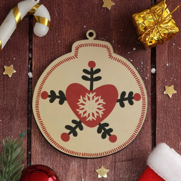 Подвеска для декора "Ёлочные украшения" (набор 6 шт) 6х5 см