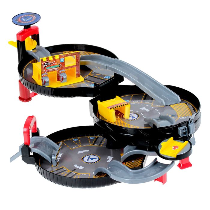 УЦЕНКА Игровой набор в чемоданчике "Паркинг"+ БОНУС игровой элемент 3D, Тачки