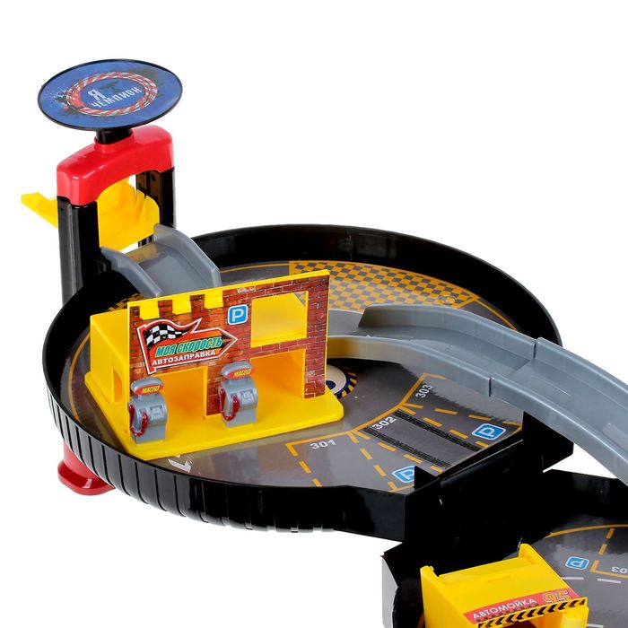 УЦЕНКА Игровой набор в чемоданчике "Паркинг"+ БОНУС игровой элемент 3D, Тачки