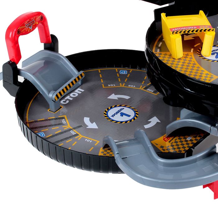 УЦЕНКА Игровой набор в чемоданчике "Паркинг"+ БОНУС игровой элемент 3D, Тачки