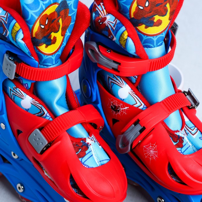УЦЕНКА Роликовые коньки "Человек паук", раздвижные, пластиковая рама, р. 33-36