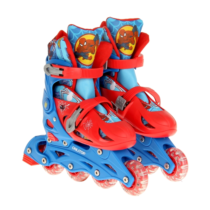 УЦЕНКА Роликовые коньки "Человек паук", раздвижные, пластиковая рама, р. 33-36