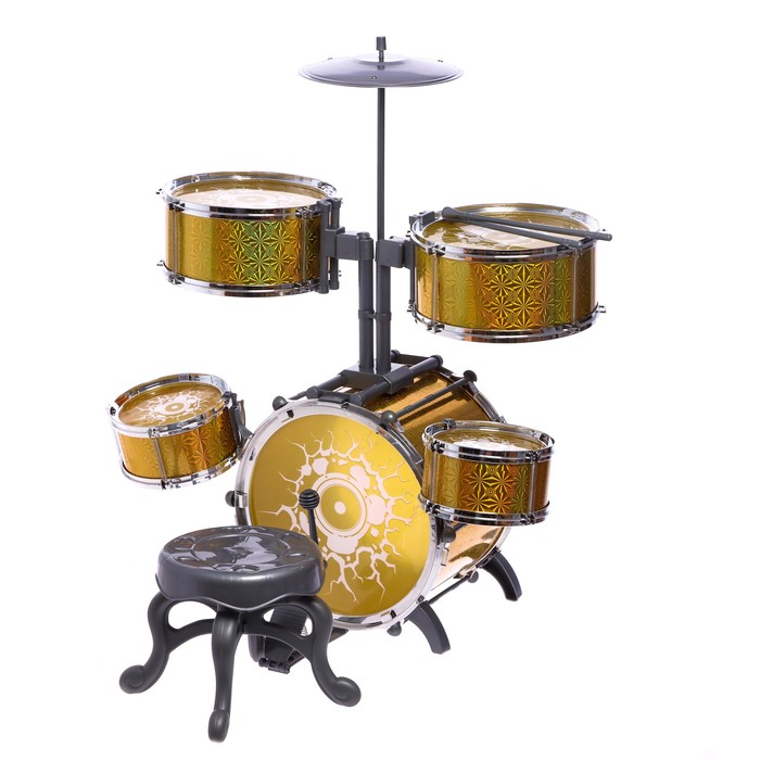 Барабанная установка «Большой музыкант» со стульчиком, МИКС