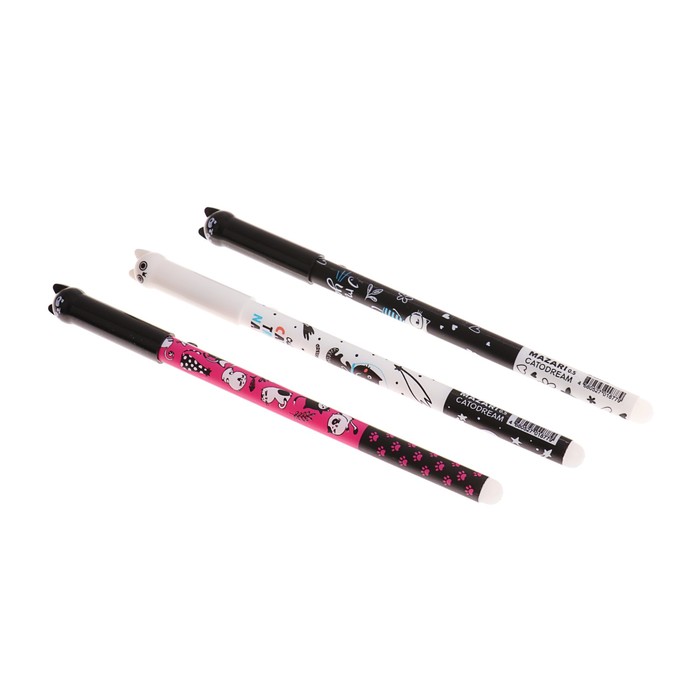 Ручка "пиши-стирай" гелевая CATODREAM, игольчатый пишущий узел 0.5мм, чернила синие, стержень 126.5 мм, микс