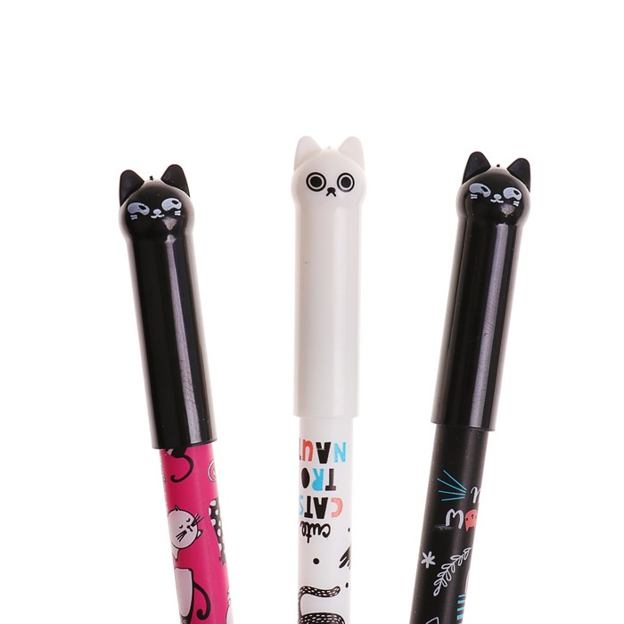 Ручка "пиши-стирай" гелевая CATODREAM, игольчатый пишущий узел 0.5мм, чернила синие, стержень 126.5 мм, микс