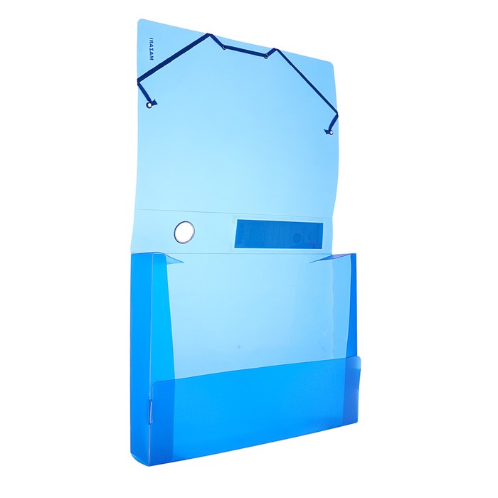 Короб архивный пластиковый А4, 55мм на резинке MAZARI, синий, пластик 700мкм