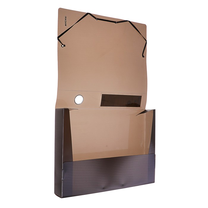 Короб архивный пластиковый А4, 55мм на резинке MAZARI, серый, пластик 700мкм