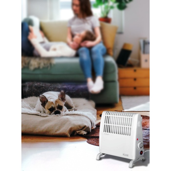 Конвекторный обогреватель "Ресанта" ОК-500С, 500 Вт, механ. регулировка, стич, белый