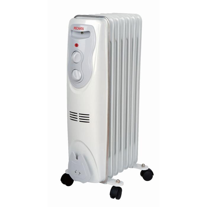 Масляный обогреватель "Ресанта" ОМ-7Н, 1500 Вт, 7 секций, 15 кв.м, белый