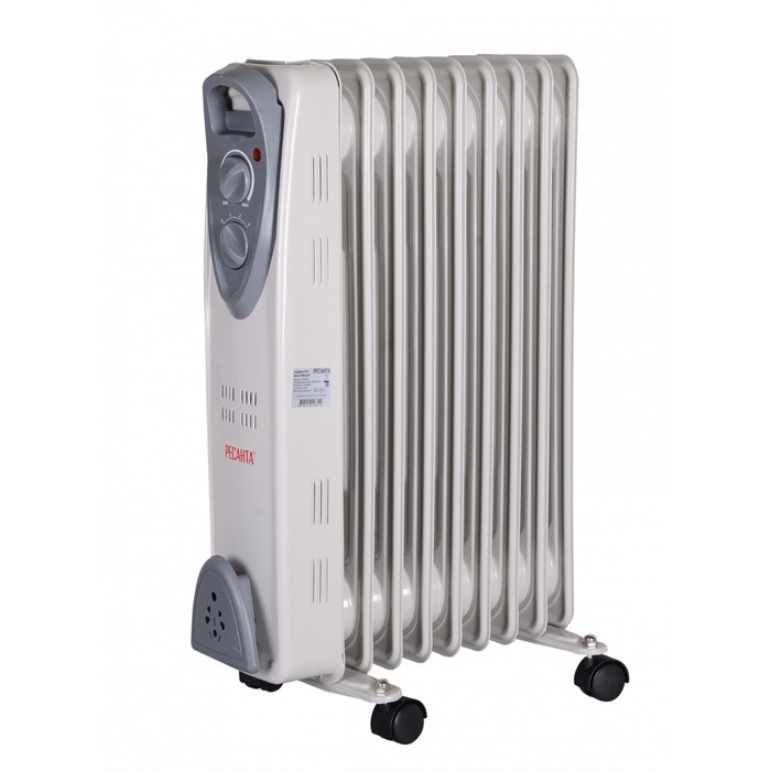Масляный обогреватель "Ресанта" ОМ-9Н, 2000 Вт, 9 секций, 20 кв.м, белый