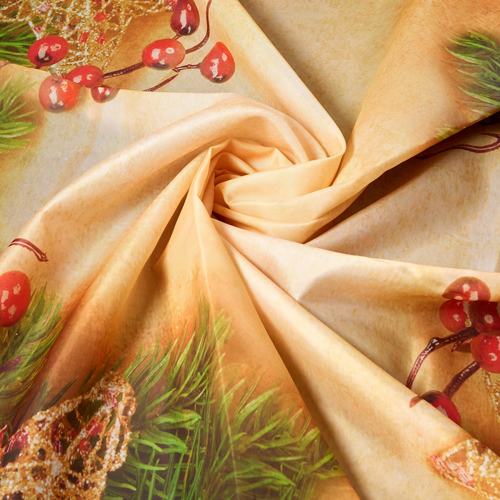 Скатерть с пропиткой «Звезды и брусника», 120х140 см, оксфорд, 240 г/м2, 100% полиэстер