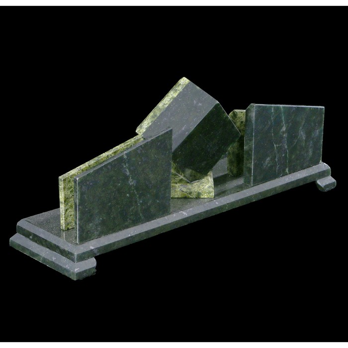 Набор письменный «Змеевик»: часы, 2 визитницы