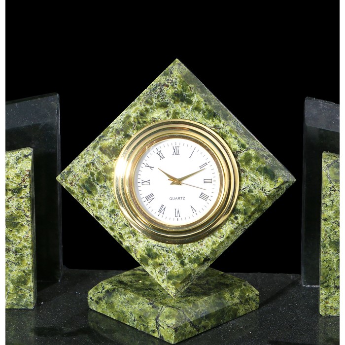 Набор письменный «Змеевик»: часы, 2 визитницы