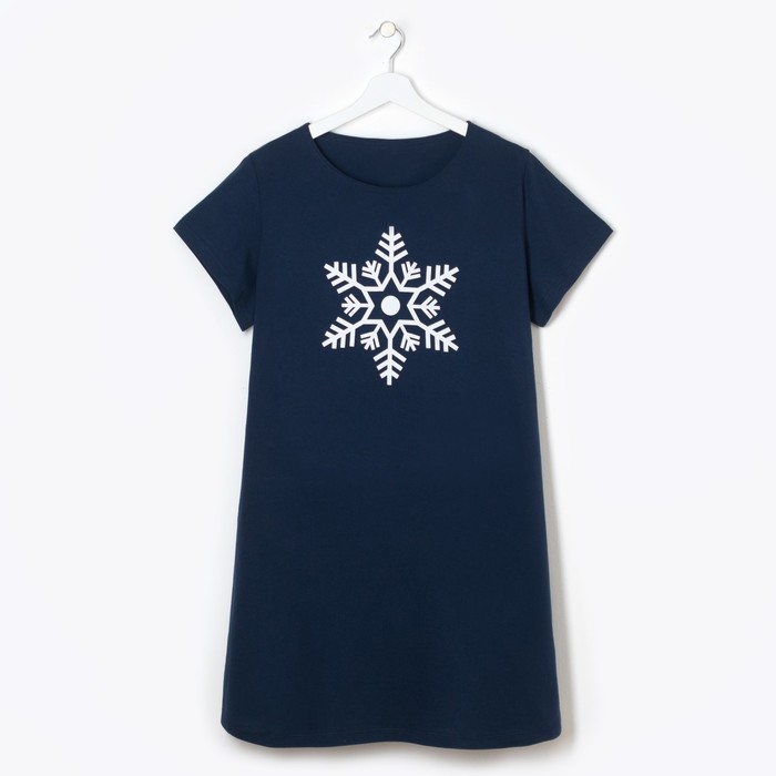 Туника женская KAFTAN "Новогодняя" size+, синий, р-р 56