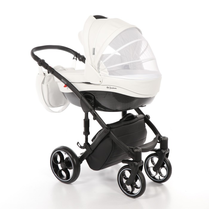 Коляска 3 в 1 Mod, 100% эко-кожа, белый