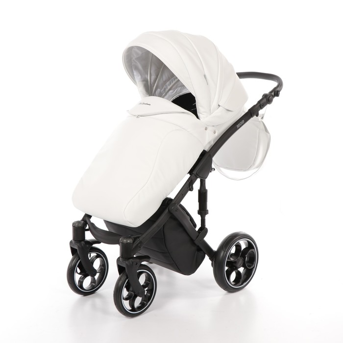 Коляска 3 в 1 Mod, 100% эко-кожа, белый