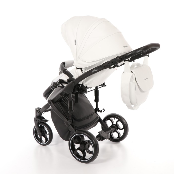 Коляска 3 в 1 Mod, 100% эко-кожа, белый