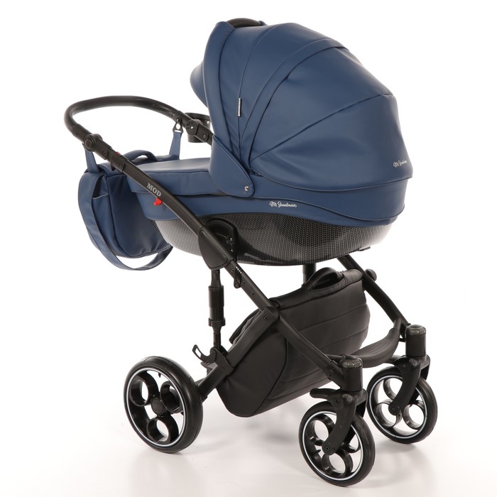 Коляска 3 в 1 Mod, 100% эко-кожа, тёмно-синий