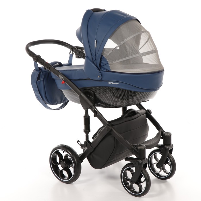 Коляска 3 в 1 Mod, 100% эко-кожа, тёмно-синий