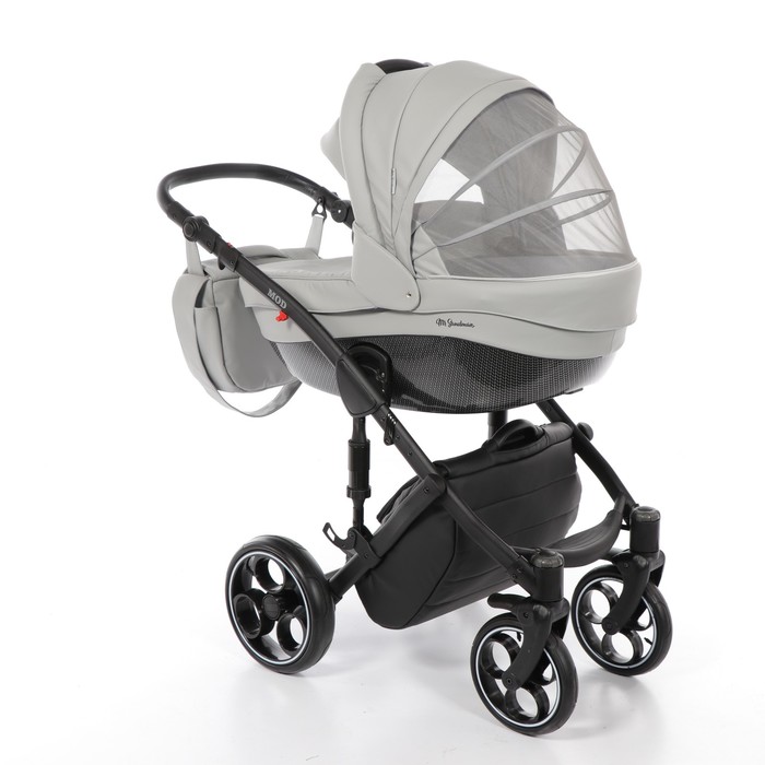 Коляска 3 в 1 Mod, 100% эко-кожа, серый