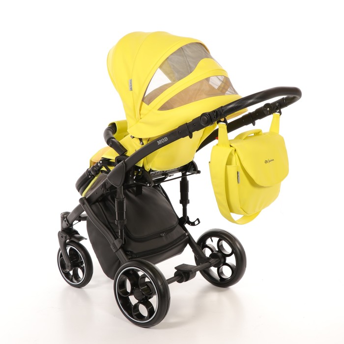 Коляска 3 в 1 Mod, 100% эко-кожа, жёлтый