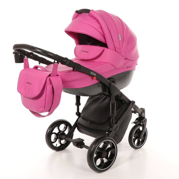 Коляска 3 в 1 Mod, 100% эко-кожа, розовый