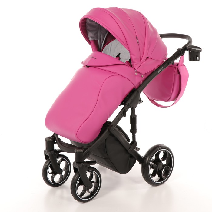 Коляска 3 в 1 Mod, 100% эко-кожа, розовый