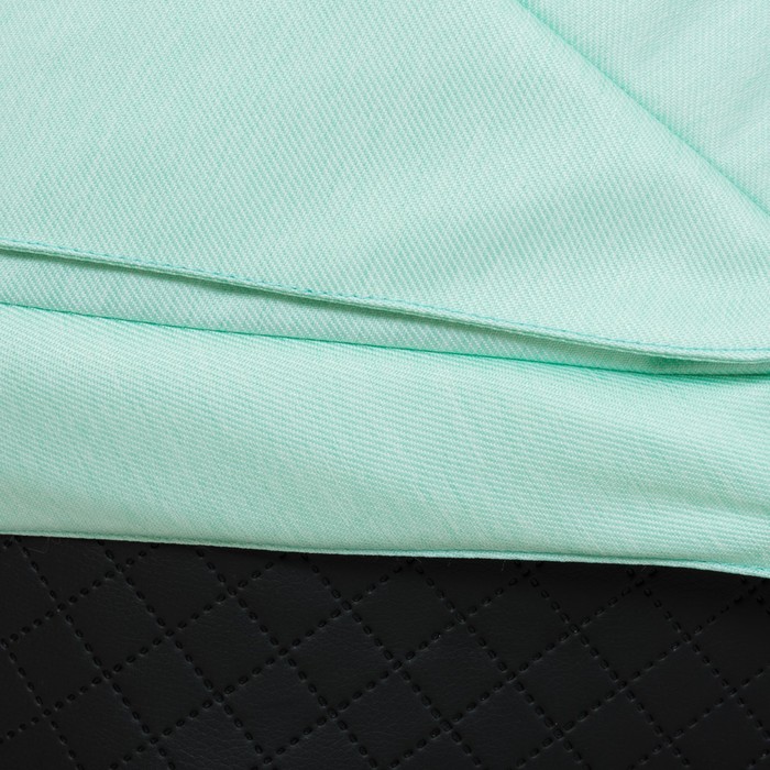 Коляска для двойни 2 в 1 Duet, 50% эко-кожа, чёрный перфорированный - мятный бриз