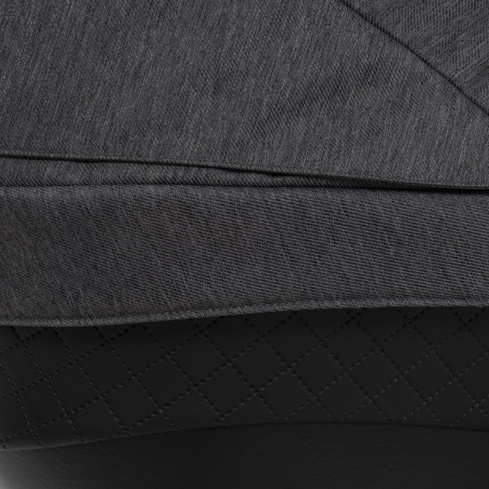 Коляска для двойни 2 в 1 Duet, 50% эко-кожа, чёрный перфорированный - графит