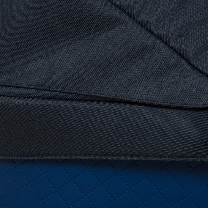 Коляска для двойни 2 в 1 Duet, 50% эко-кожа, синий перфорированный - темно синий