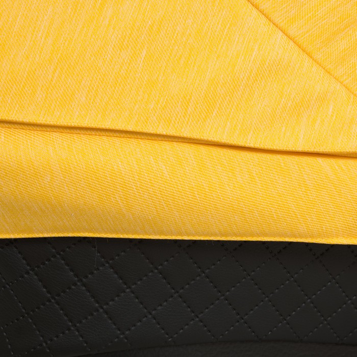 Коляска для двойни 2 в 1 Duet, 50% эко-кожа, чёрный перфорированный - жёлтый