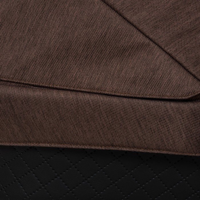 Коляска для двойни 2 в 1 Duet, 50% эко-кожа, чёрный перфорированный - коричневый