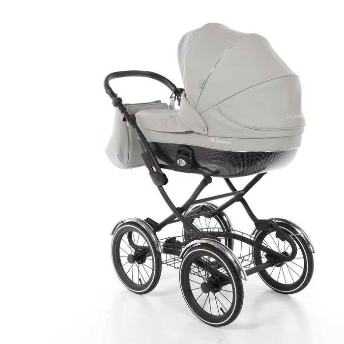 Коляска-люлька Prima, 100% эко-кожа, серый