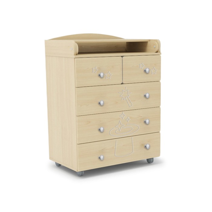 Комод пеленальный Raven, 5 ящиков, берёза