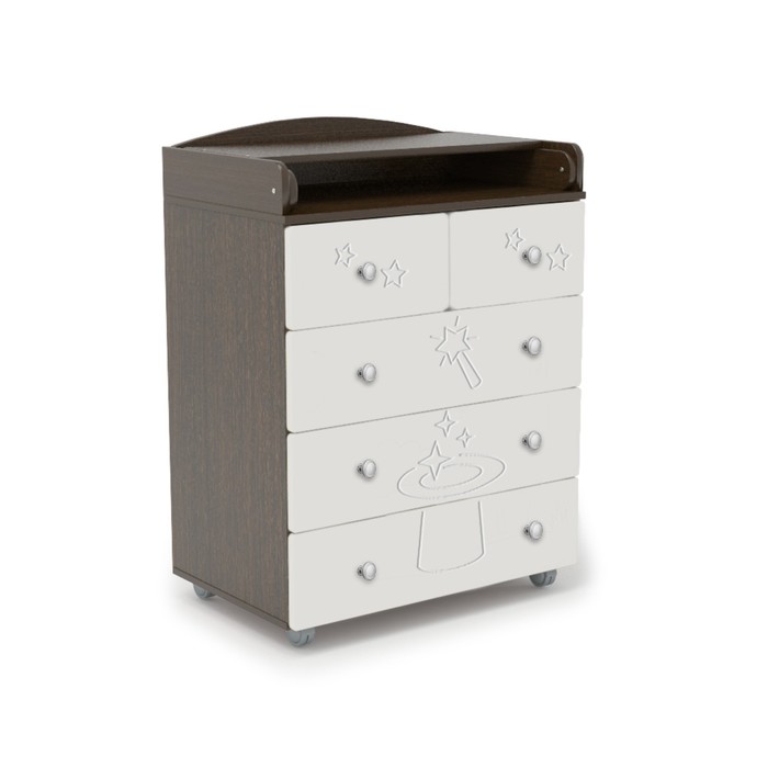 Комод пеленальный Raven, 5 ящиков, венге - бежевый
