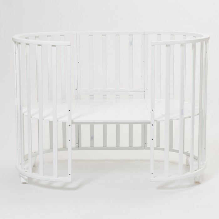 Кроватка-трансформер 7 в 1 Round, круглая/овальная, цвет белый