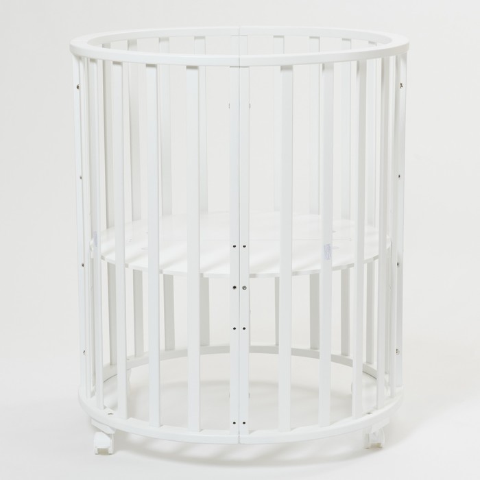 Кроватка-трансформер 7 в 1 Round, круглая/овальная, цвет белый