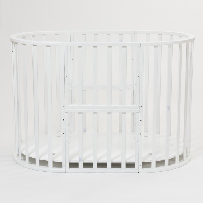 Кроватка-трансформер 7 в 1 Round, круглая/овальная, цвет белый