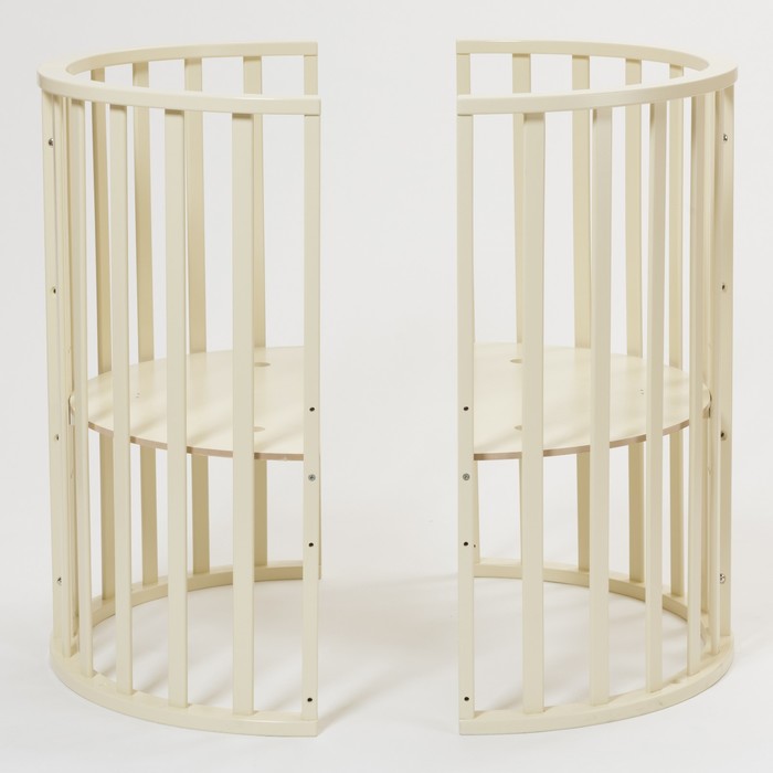 Кроватка-трансформер 7 в 1 Round, круглая/овальная, цвет бежевый