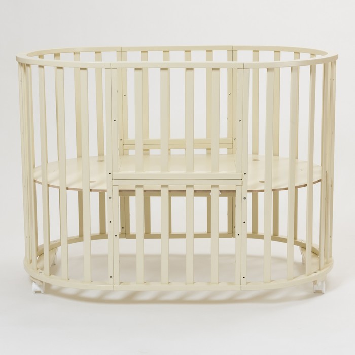 Кроватка-трансформер 7 в 1 Round, круглая/овальная, цвет бежевый