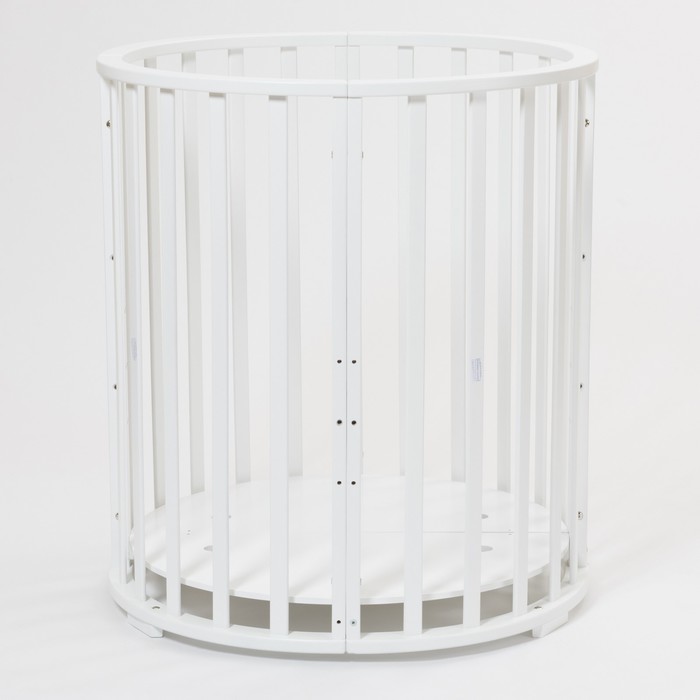 Кроватка-трансформер 9 в 1 Round, круглая/овальная, универсальная с маятником, цвет белый