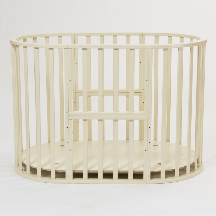Кроватка-трансформер 9 в 1 Round, круглая/овальная, универсальная с маятником, цвет бежевый 394964