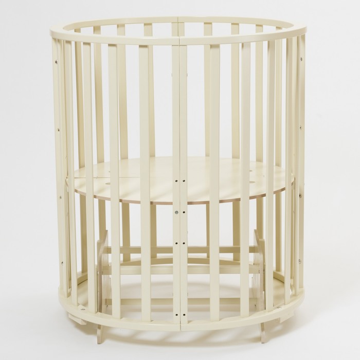 Кроватка-трансформер 9 в 1 Round, круглая/овальная, универсальная с маятником, цвет бежевый 394964