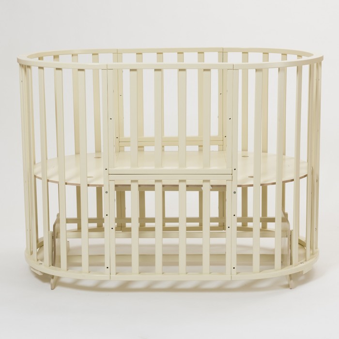 Кроватка-трансформер 9 в 1 Round, круглая/овальная, универсальная с маятником, цвет бежевый 394964