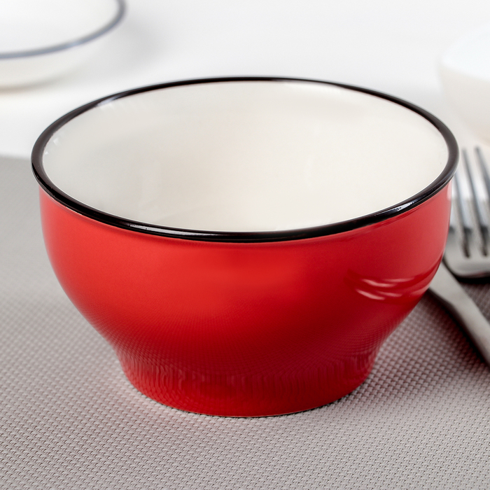 Салатник "Люси" 13х13х7 см, цвет красный