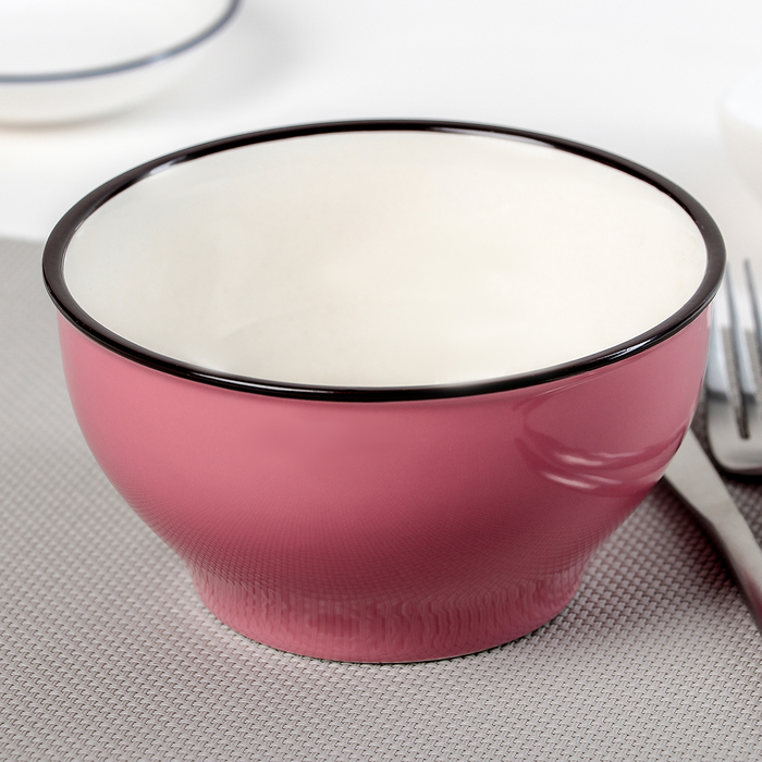 Салатник "Люси" 13х13х7 см, цвет розовый