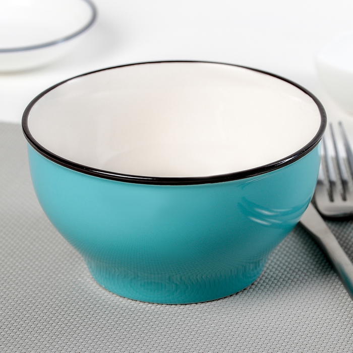 Салатник "Люси" 13х13х7 см, цвет голубой