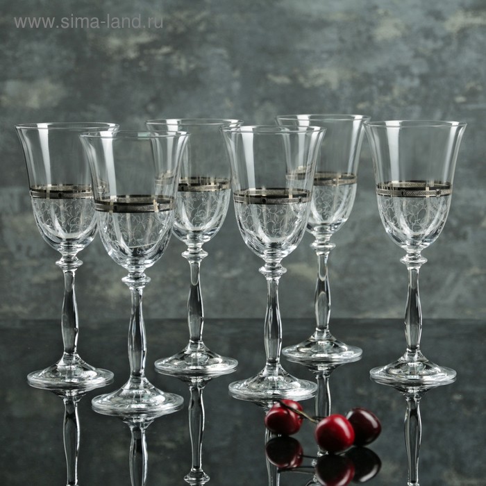 Набор бокалов для вина «Анжела», 250 мл, 6 шт набор бокалов для вина поло 250 мл 6 шт серебро