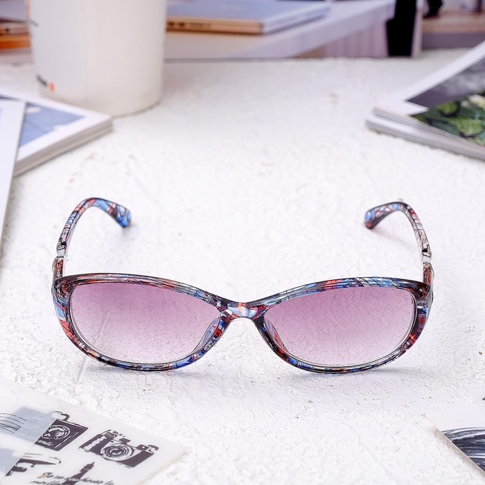 Очки корригирующие 1315 голубой мрамор тонированные -1